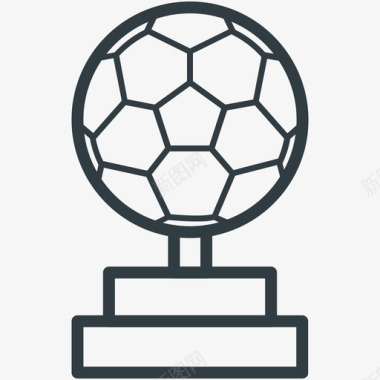 足球奖杯运动线图标图标