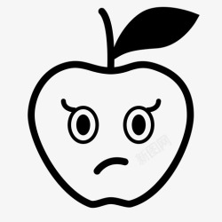 震惊的苹果惊奇苹果化身图标高清图片