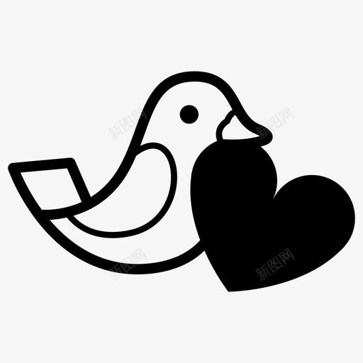 鸽子的爱鸟心图标svg_新图网 https://ixintu.com 和平 心 情人节 爱 鸟 鸽子 鸽子的爱