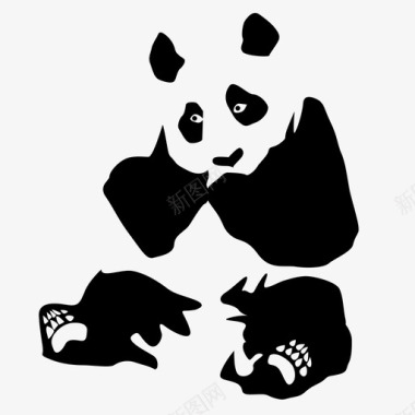 熊猫动物收藏图标图标