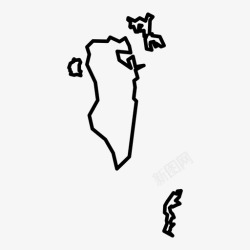 水世界地图巴林国家土地图标高清图片