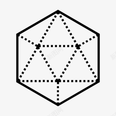 二十面体二维点图标图标