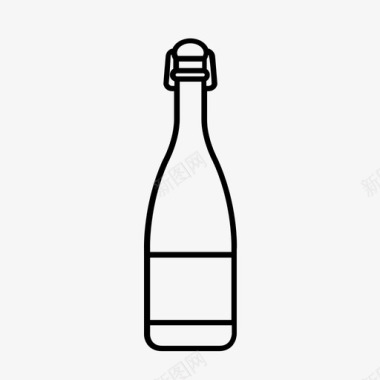 葡萄酒瓶甜味起泡图标图标
