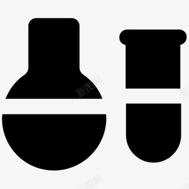 实验室玻璃器皿科学大胆的固体图标图标