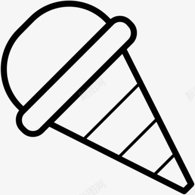冰淇淋夏季线图标图标