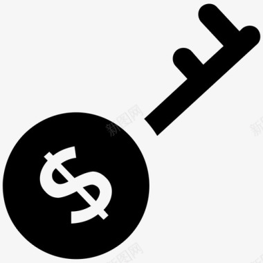 储物柜钥匙金融黑体图标图标