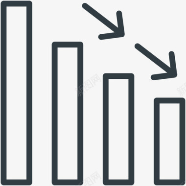 下降条形图交易线图标图标