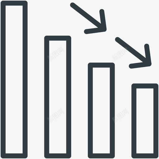 下降条形图交易线图标svg_新图网 https://ixintu.com 下降条形图 交易矢量线图标