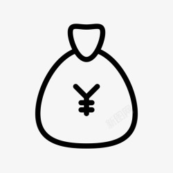 折现金子现金袋袋子银行图标高清图片