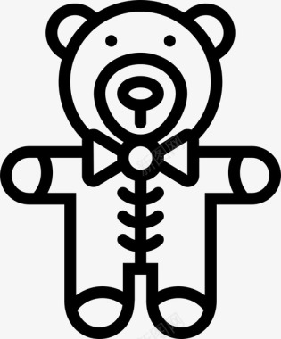 泰迪熊填充物柔软图标图标