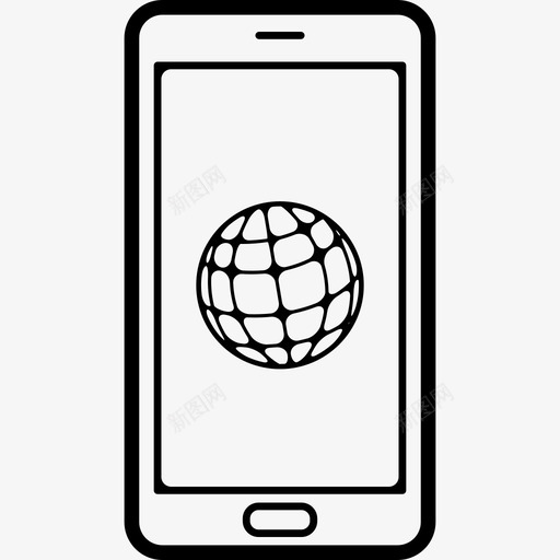 显示器屏幕上有世界网格符号的手机工具和用具移动电话图标svg_新图网 https://ixintu.com 工具和用具 显示器屏幕上有世界网格符号的手机 移动电话