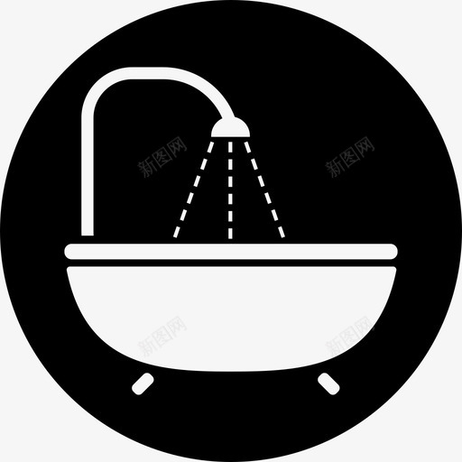 浴缸1圆形浴室用品图标svg_新图网 https://ixintu.com 浴室用品 浴缸1圆形