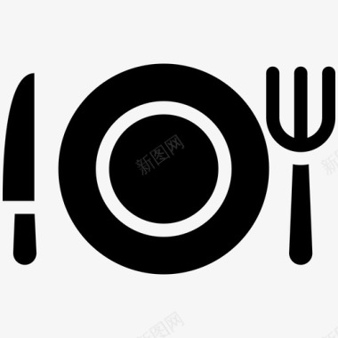 桌子设置餐桌叉子图标图标