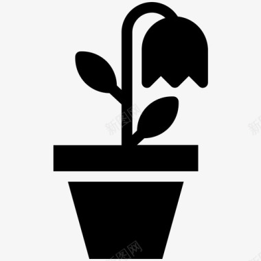 郁金香小植物盆栽植物图标图标
