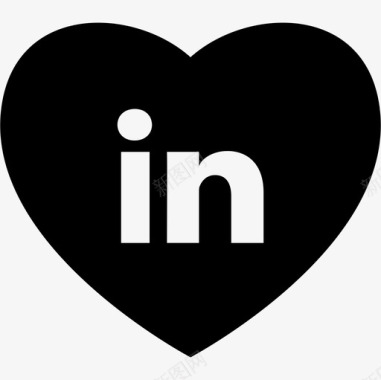心与Linkedin的社交媒体徽标社交媒体心跳图标图标