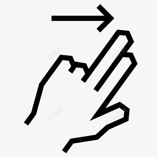 两个手指向右滑动翻页向右滑动图标svg_新图网 https://ixintu.com 下一个 两个手指向右滑动 向右滑动 手 手势 滑动 移动 箭头 翻页 角度手势 鼠标移动
