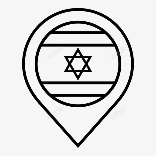 以色列加沙地带约旦河西岸图标svg_新图网 https://ixintu.com 世界旗帜轮廓 以色列 以色列国旗 加沙地带 地图标记 犹太国 犹太星 约旦河西岸 西亚