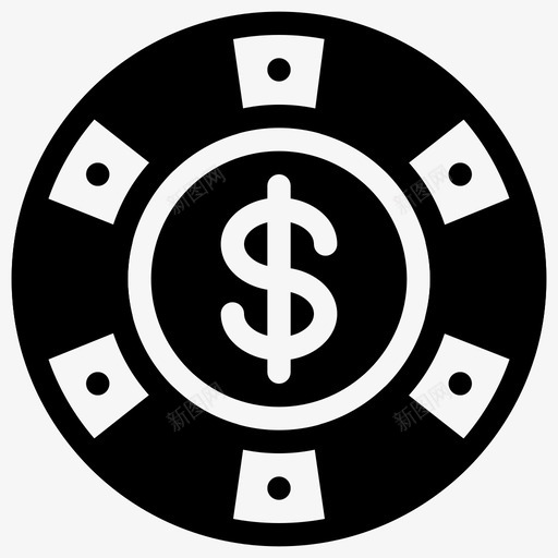 扑克筹码玩游戏图标svg_新图网 https://ixintu.com 下注 休闲娱乐实心图标 扑克筹码 游戏 玩 纸牌游戏 赌博 赌场 赢