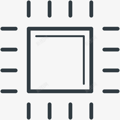 芯片向量处理器线路图标svg_新图网 https://ixintu.com 芯片向量处理器线路图标