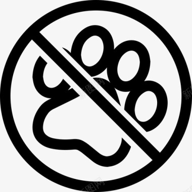 禁止携带宠物符号动物旅馆图标图标