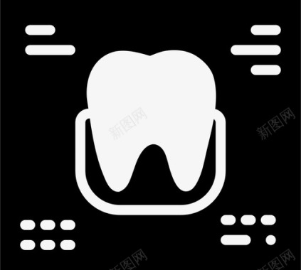 牙科x光故障排除牙齿图标图标