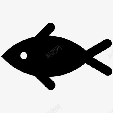 鱼食物大胆的固体图标图标