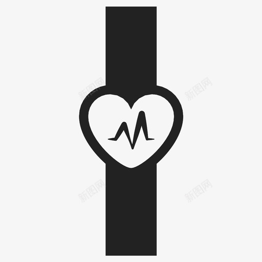 心率监测器情人节心率图标svg_新图网 https://ixintu.com bpm 健康 可穿戴技术 小工具 心率 心率监测器 情人节 运动 配件