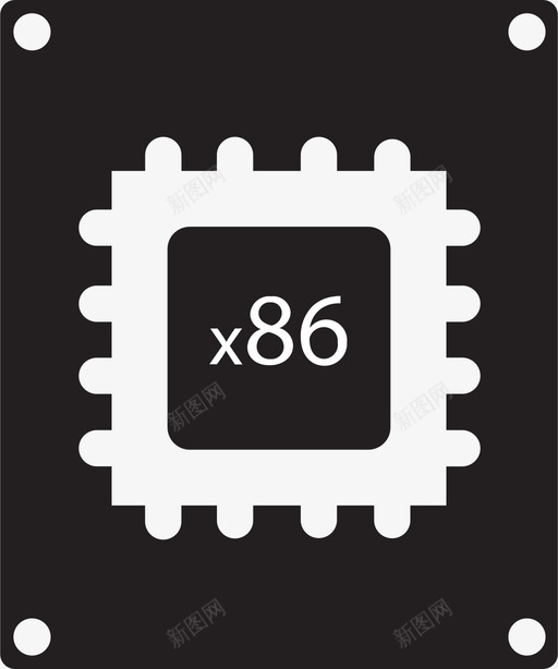 x86芯片图标svg_新图网 https://ixintu.com x86芯片