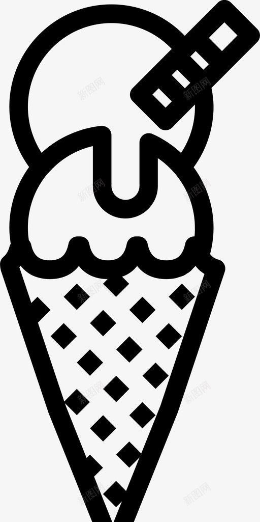 甜筒冰淇淋美食图标svg_新图网 https://ixintu.com 冰淇淋 冷 吃 甜筒 美食 美食家 请客 食物