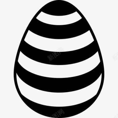 带黑白直条纹的复活节彩蛋形状复活节彩蛋图标图标