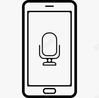 手机屏幕上的语音工具麦克风标志工具和用具手机图标图标