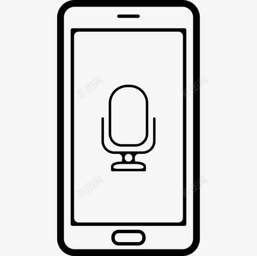 手机屏幕上的语音工具麦克风标志工具和用具手机图标svg_新图网 https://ixintu.com 工具和用具 手机 手机屏幕上的语音工具麦克风标志