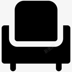 长毛绒沙发坐椅长椅图标高清图片