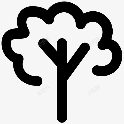 树自然加粗线条图标svg_新图网 https://ixintu.com 树 自然加粗线条图标