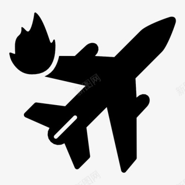 飞机失火人大型图标图标