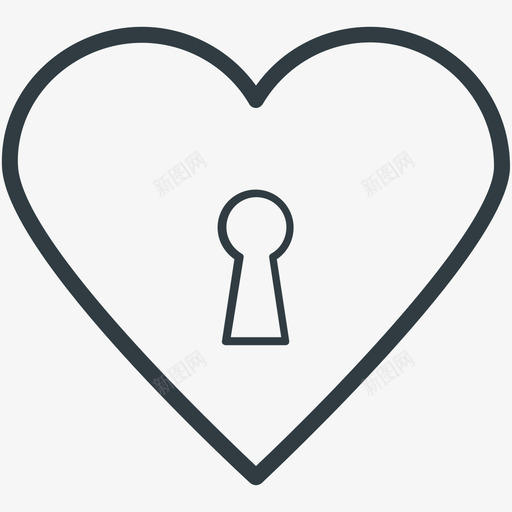 心形键槽爱情和浪漫线图标svg_新图网 https://ixintu.com 心形键槽 爱情和浪漫矢量线图标