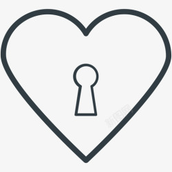 键槽心形键槽爱情和浪漫线图标高清图片