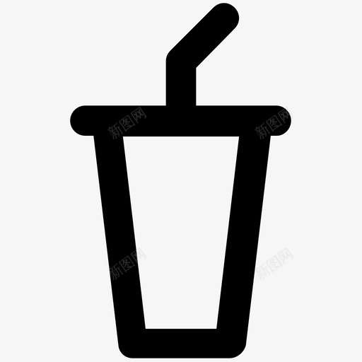 果汁杯夏季粗体线条图标svg_新图网 https://ixintu.com 夏季粗体线条图标 果汁杯