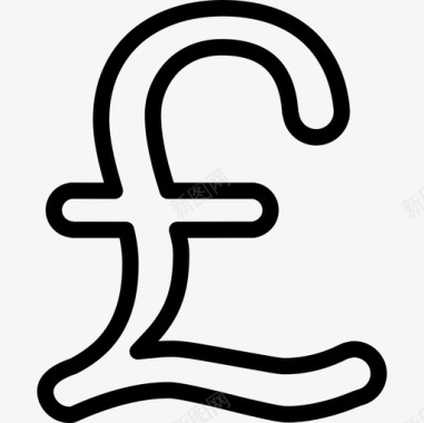 英镑符号变体商业货币图标笔划图标
