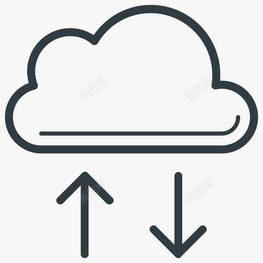 云计算天气线图标svg_新图网 https://ixintu.com 云计算 天气矢量线图标