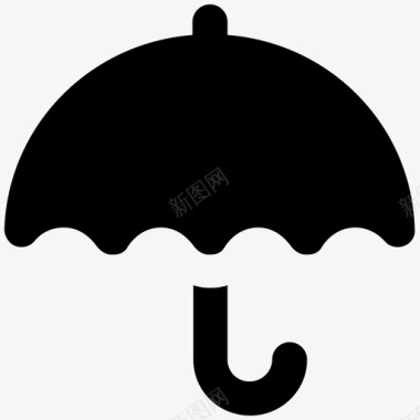 雨伞酒店和餐厅醒目的实心图标图标