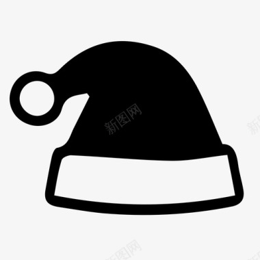 圣诞帽红帽子泡芙球图标图标