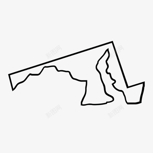 美国马里兰州地图集图标svg_新图网 https://ixintu.com 美国马里兰州地图集