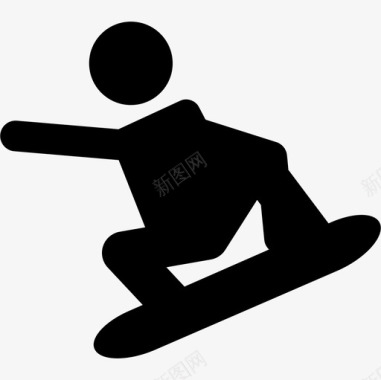 极限滑雪板轮廓运动型多运动型图标图标