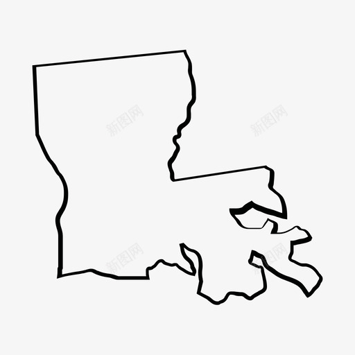 美国路易斯安那州地图集图标svg_新图网 https://ixintu.com 美国路易斯安那州地图集