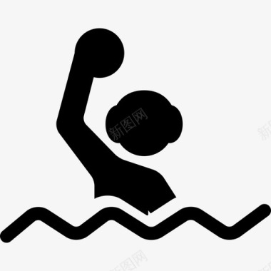 水球运动员在水上的轮廓运动多运动图标图标