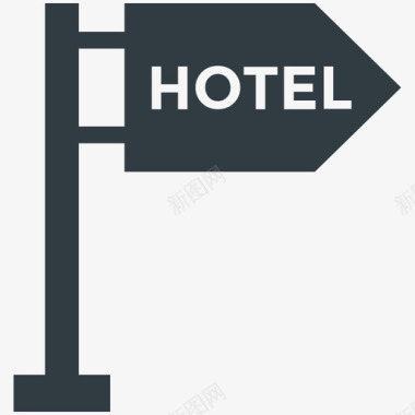 酒店路标酒店和餐厅酷标图标图标