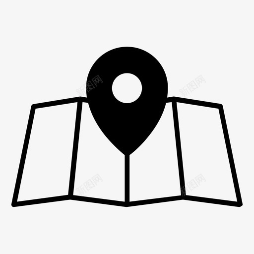 地图路线道路图标svg_新图网 https://ixintu.com gps pin 位置 使用 地图 导航 查找 路径 路线 道路