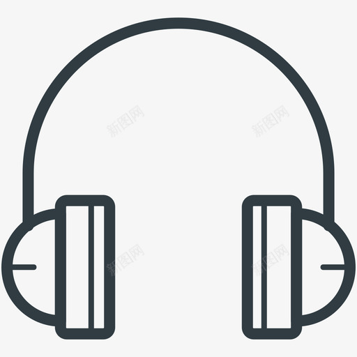 耳机多媒体线图标svg_新图网 https://ixintu.com 多媒体矢量线图标 耳机