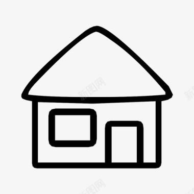 房屋建筑涂鸦图标图标